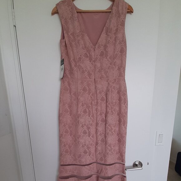 LAUREN RALPH LAUREN Lace Overlay Dress - Pink - Size 10 - Picture 4 of 6